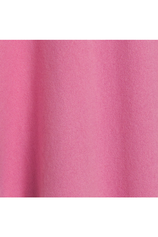 Grüner Poncho mit Fransen in Pink