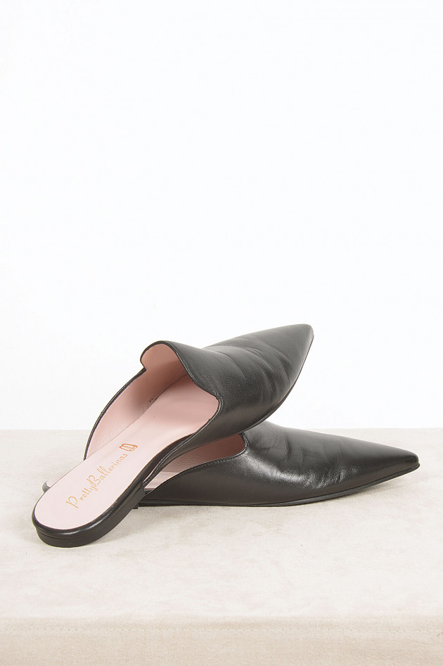 Pretty Ballerinas Slipper aus Leder in Schwarz