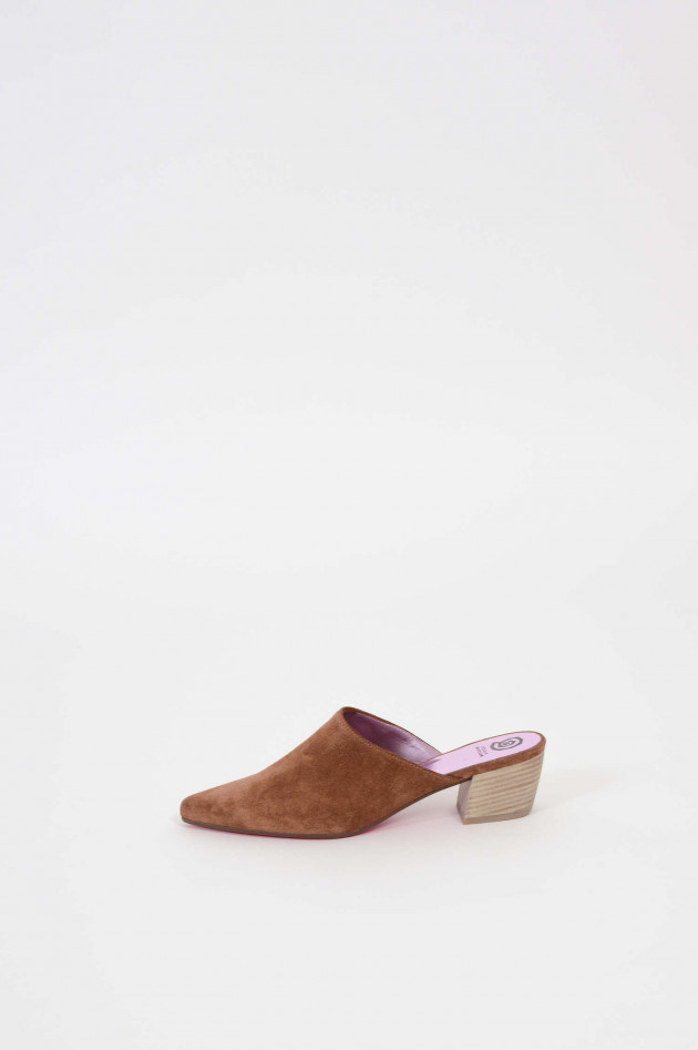 Pretty Ballerinas Slipper aus Veloursleder in Braun