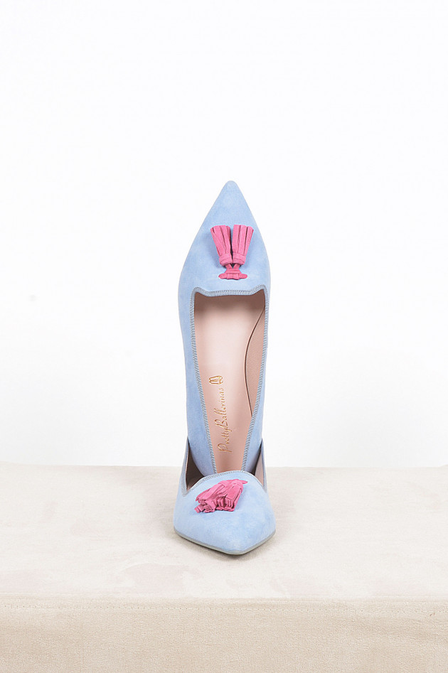 Pretty Ballerinas Loafers mit Tassel in Hellblau/Pink