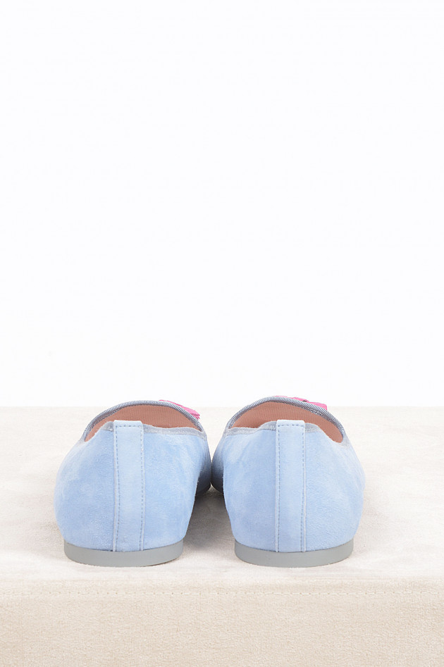 Pretty Ballerinas Loafers mit Tassel in Hellblau/Pink