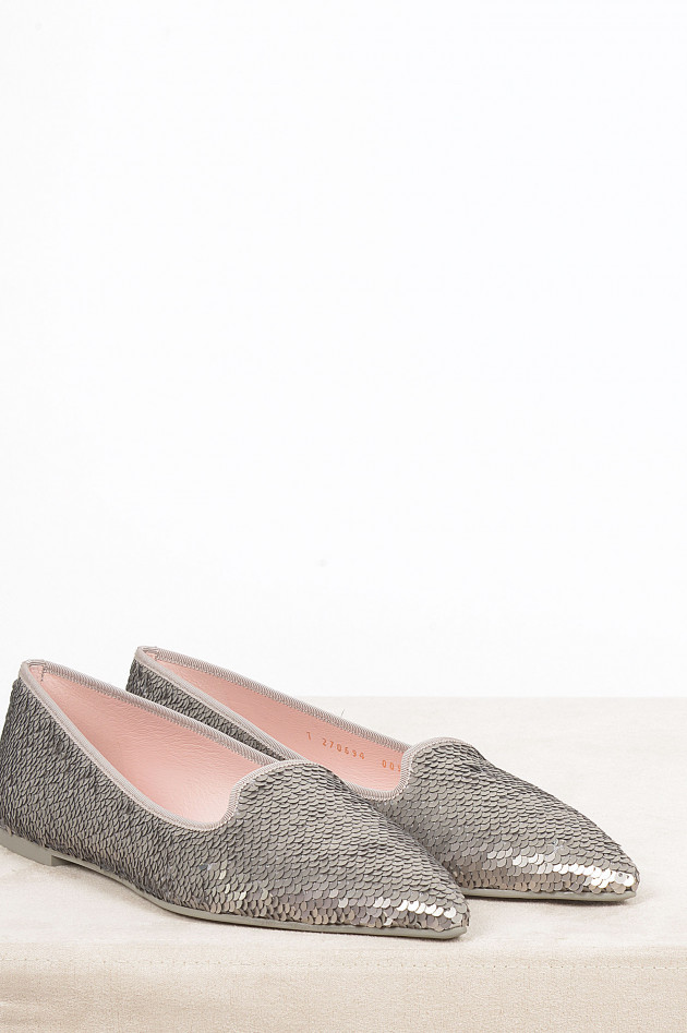 Pretty Ballerinas Loafers mit Pailetten in Silber