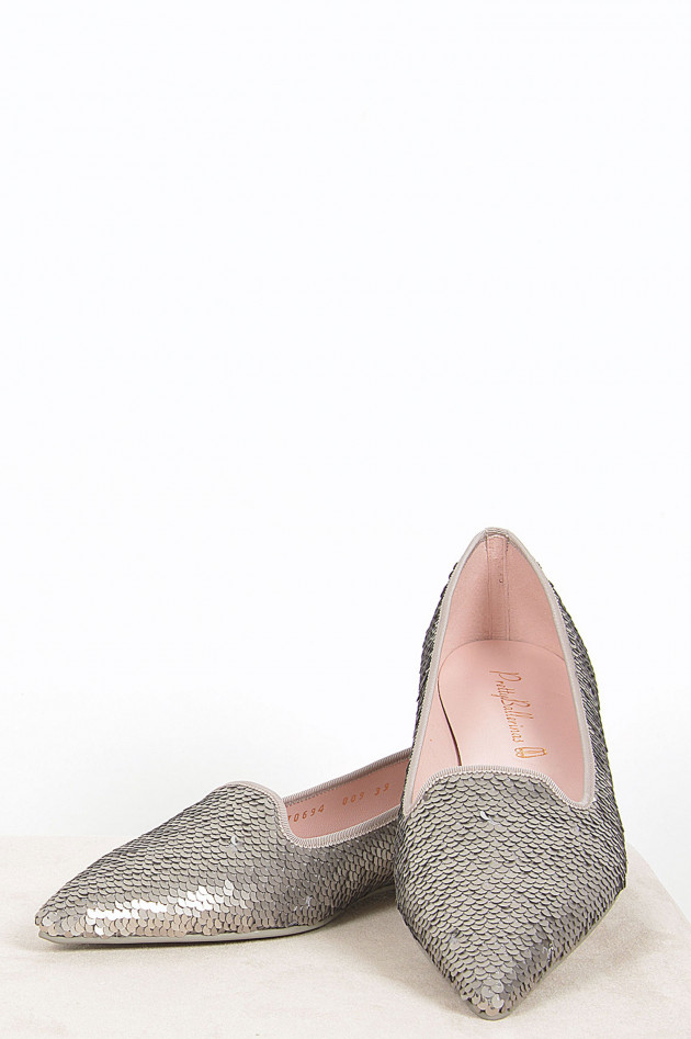 Pretty Ballerinas Loafers mit Pailetten in Silber