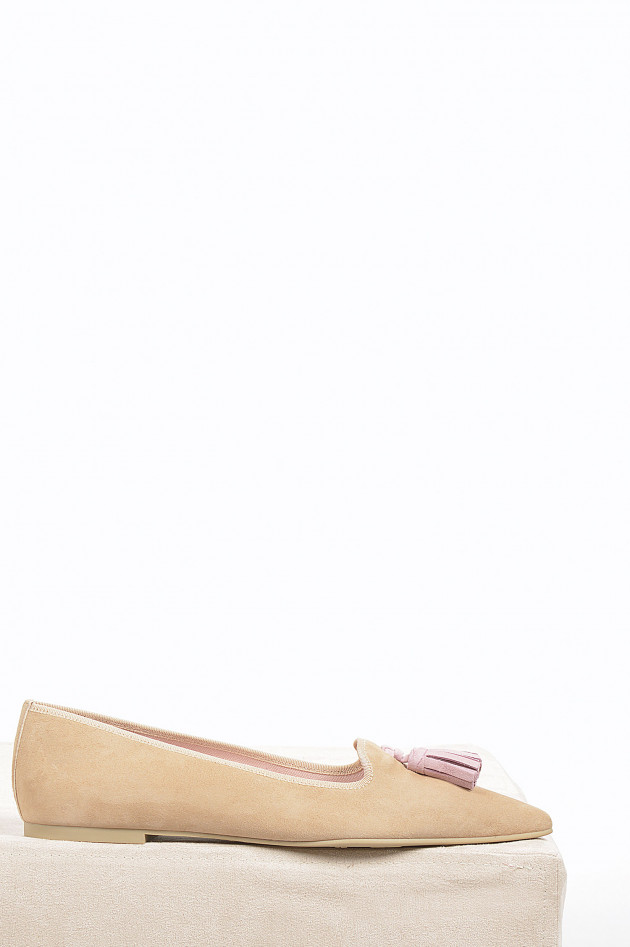 Pretty Ballerinas Loafers mit Tassel in Beige/Rosa