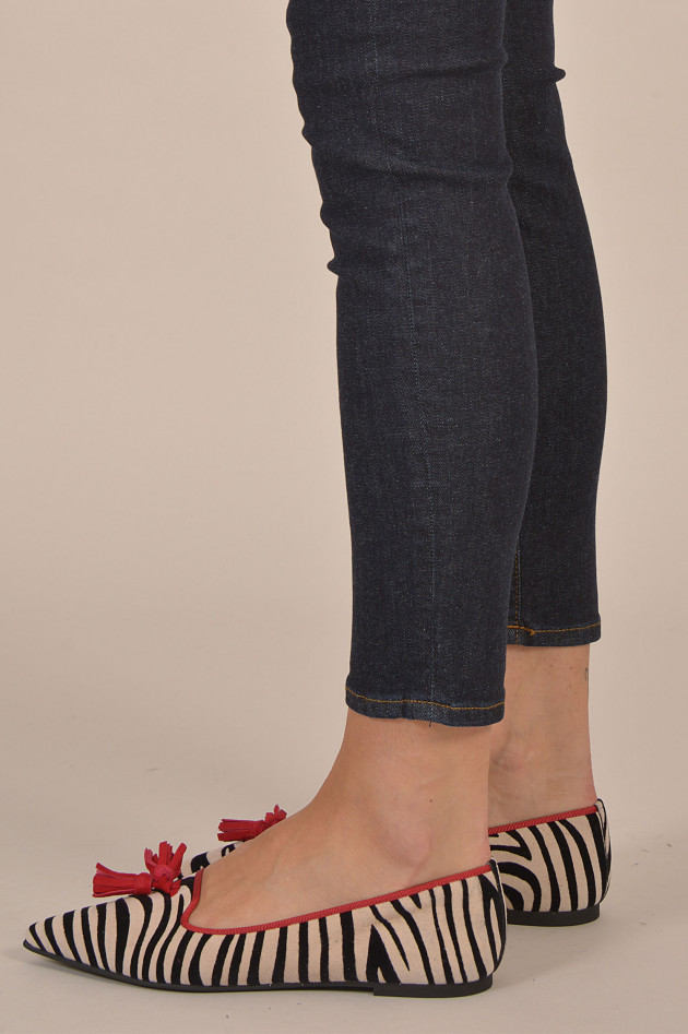Pretty Ballerinas Loafers in Schwarz/Weiß gemustert