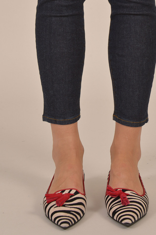 Pretty Ballerinas Loafers in Schwarz/Weiß gemustert