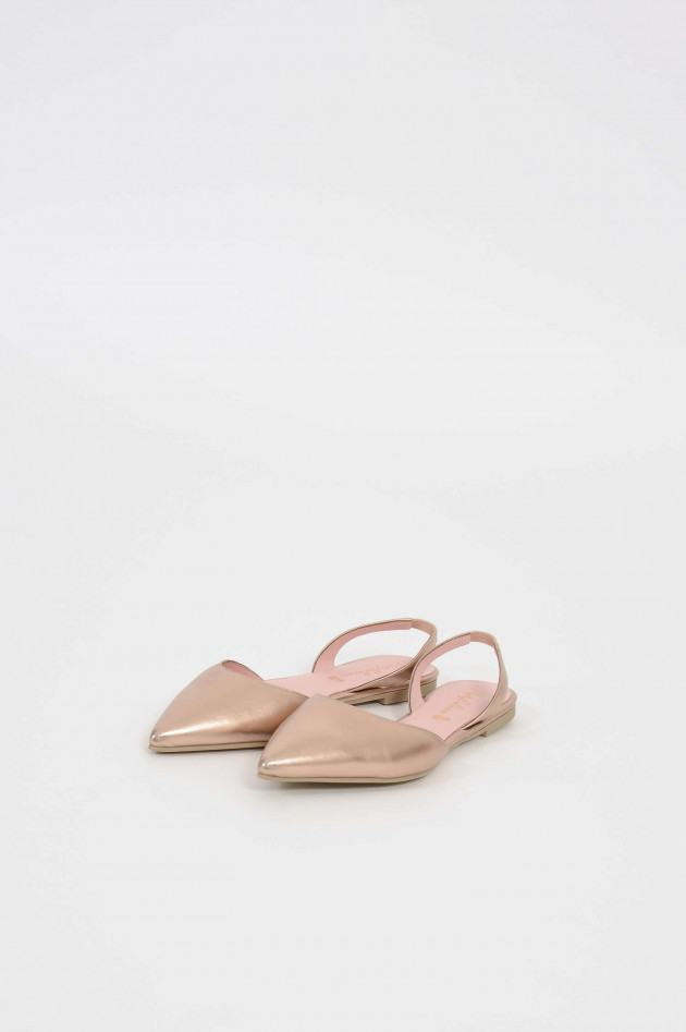 Pretty Ballerinas Slipper aus Leder in Rosé metallic