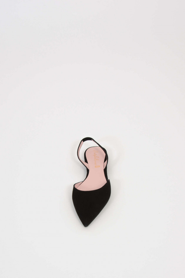 Pretty Ballerinas Slipper aus Veloursleder in Schwarz