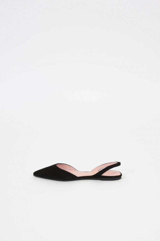 Pretty Ballerinas Slipper aus Veloursleder in Schwarz