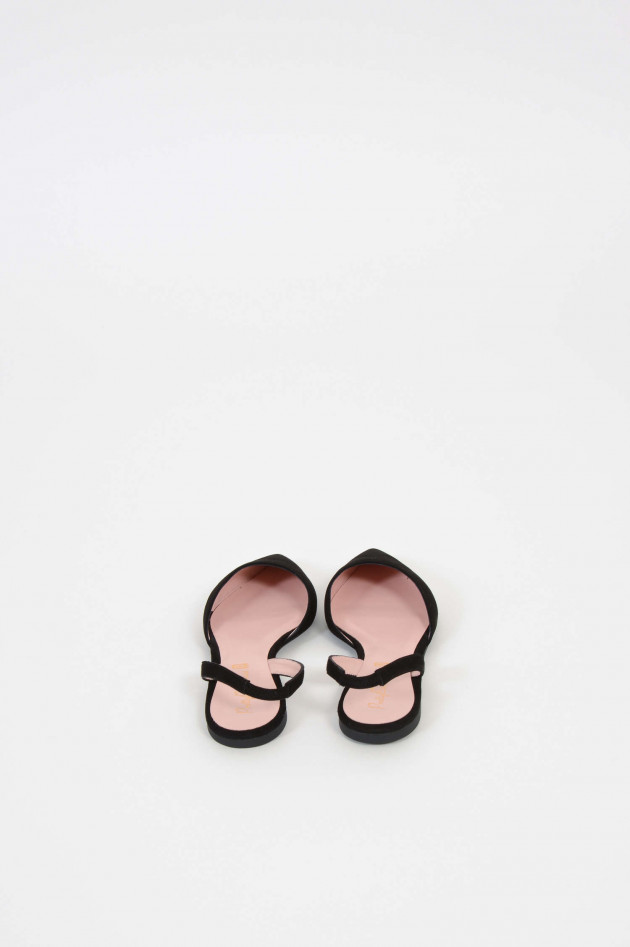 Pretty Ballerinas Slipper aus Veloursleder in Schwarz