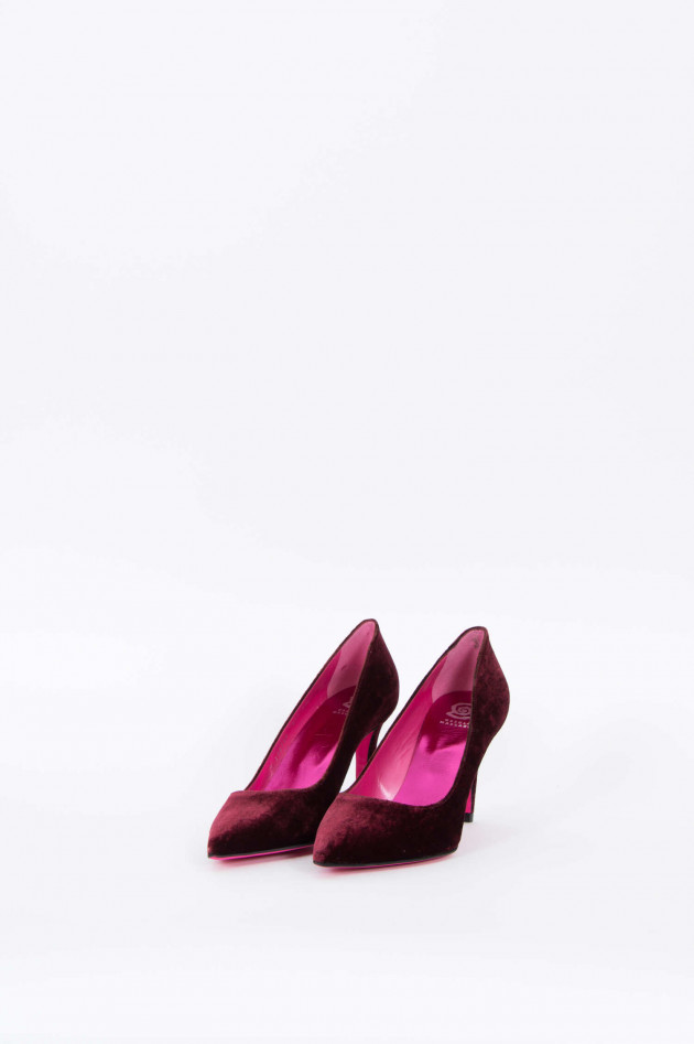 Pretty Ballerinas Samt Pumps in Weinrot