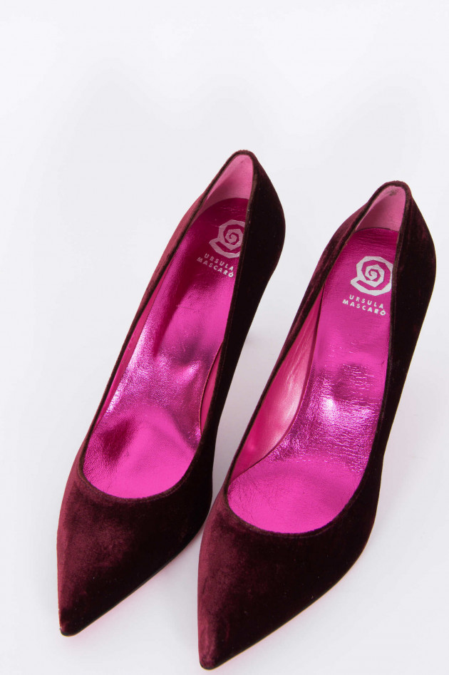 Pretty Ballerinas Samt Pumps in Weinrot