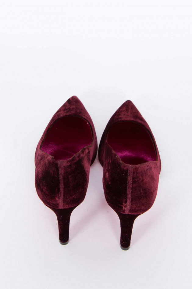 Pretty Ballerinas Samt Pumps in Weinrot