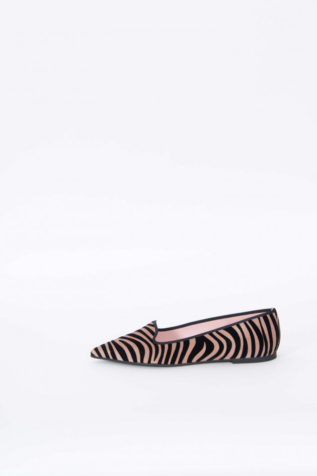 Pretty Ballerinas Zebra Loafers in Schwarz/Braun