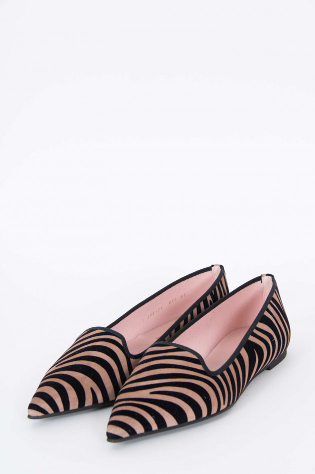 Pretty Ballerinas Zebra Loafers in Schwarz/Braun