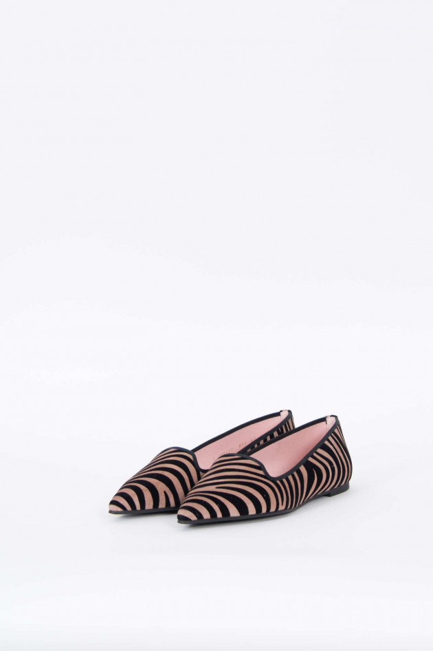 Pretty Ballerinas Zebra Loafers in Schwarz/Braun