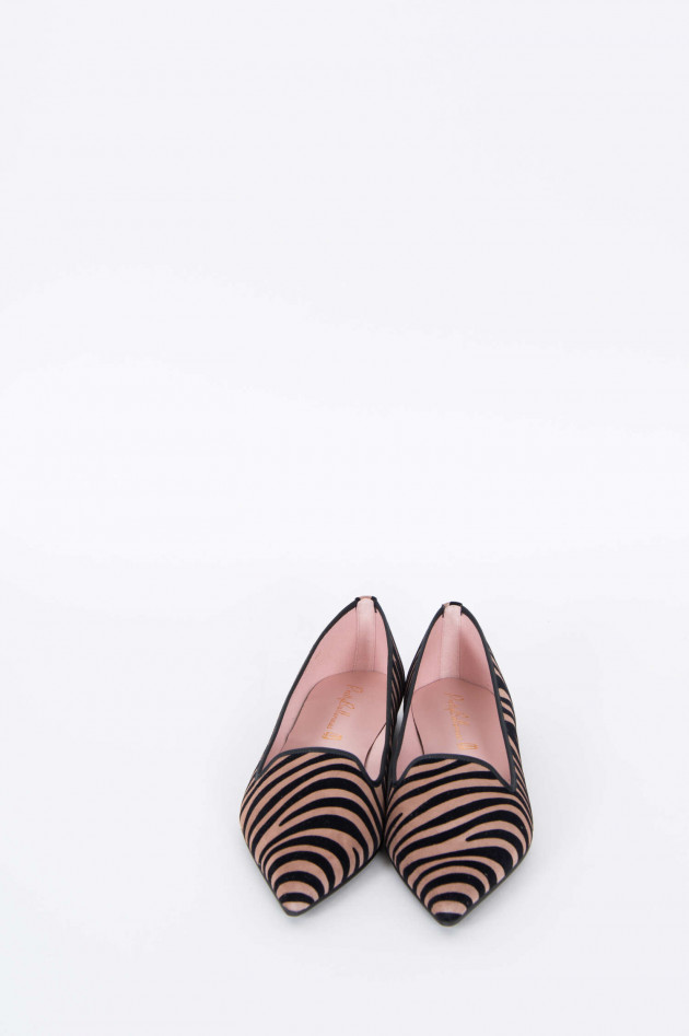 Pretty Ballerinas Zebra Loafers in Schwarz/Braun