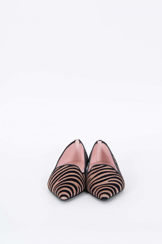 Pretty Ballerinas Zebra Loafers in Schwarz/Braun