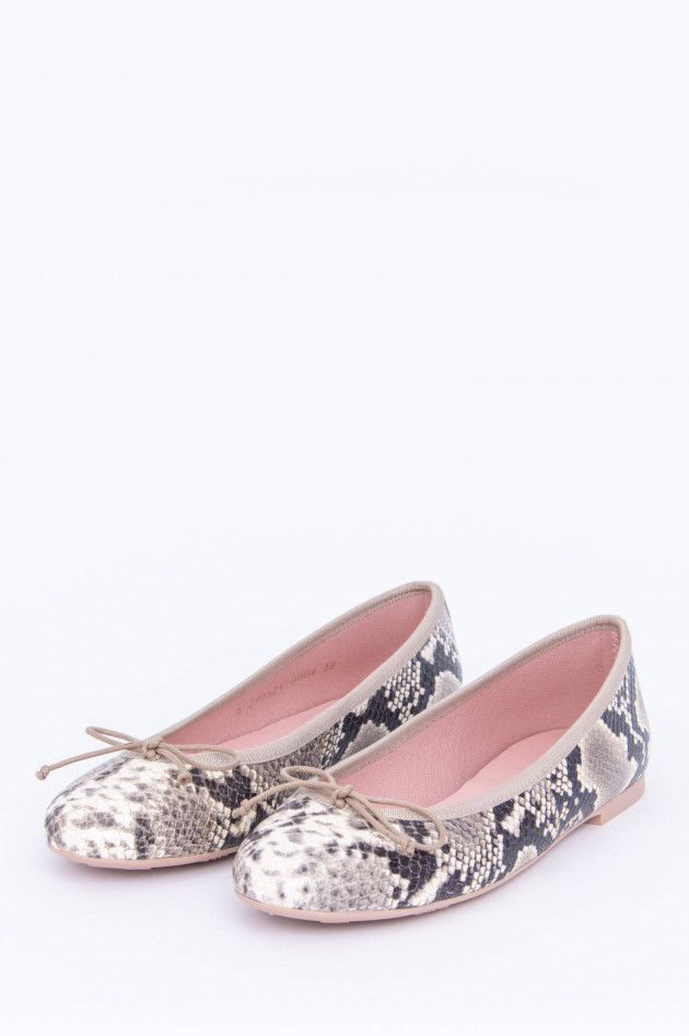 Pretty Ballerinas Ballerinas im Animal-Print in Grau/Weiß gemustert