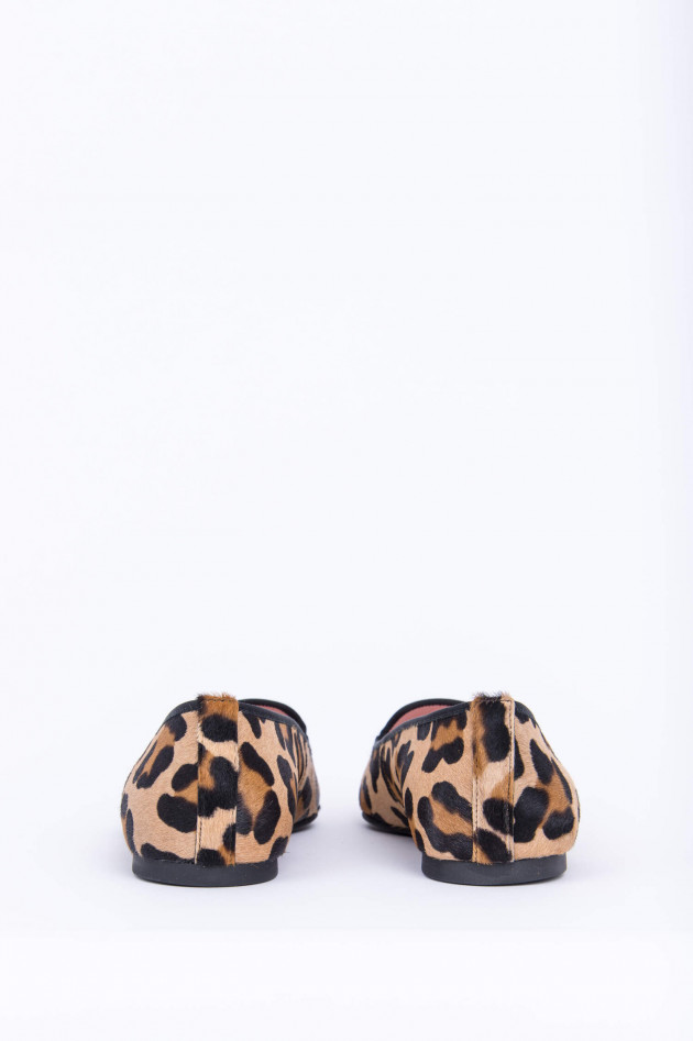 Pretty Ballerinas Loafer im Animal-Print in Braun/Schwarz gemustert