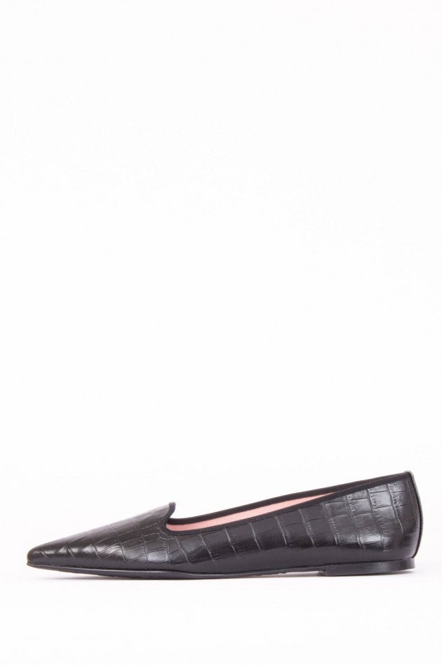 Pretty Ballerinas Loafer TEMPO mit Krokooptik in Schwarz