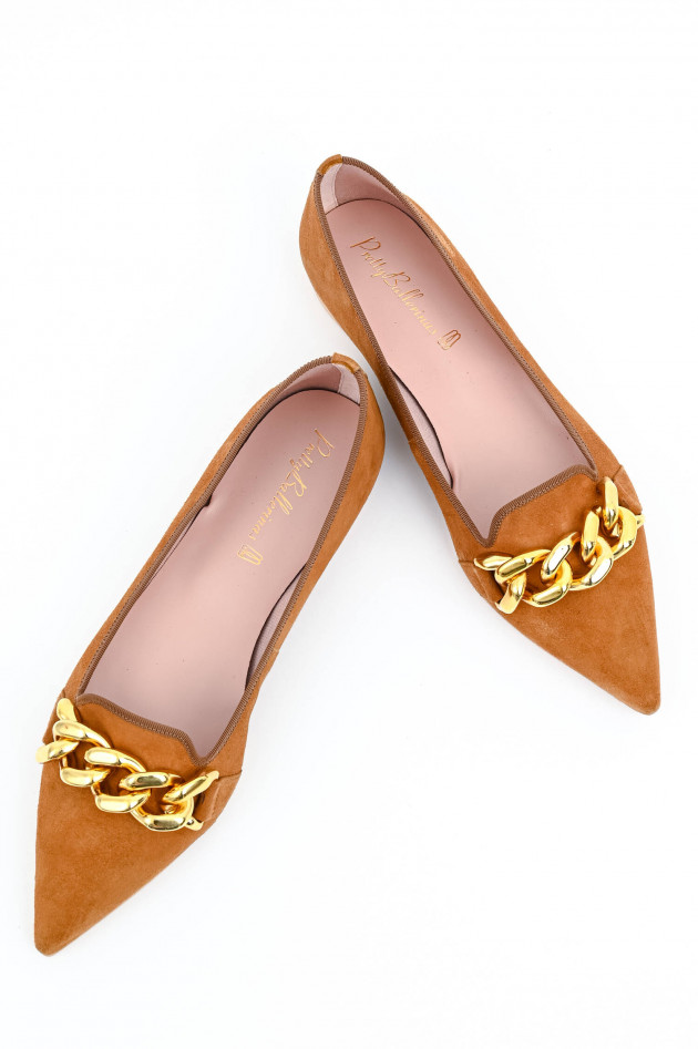 Pretty Ballerinas Loafer ANGELIS mit Zierkette in Camel