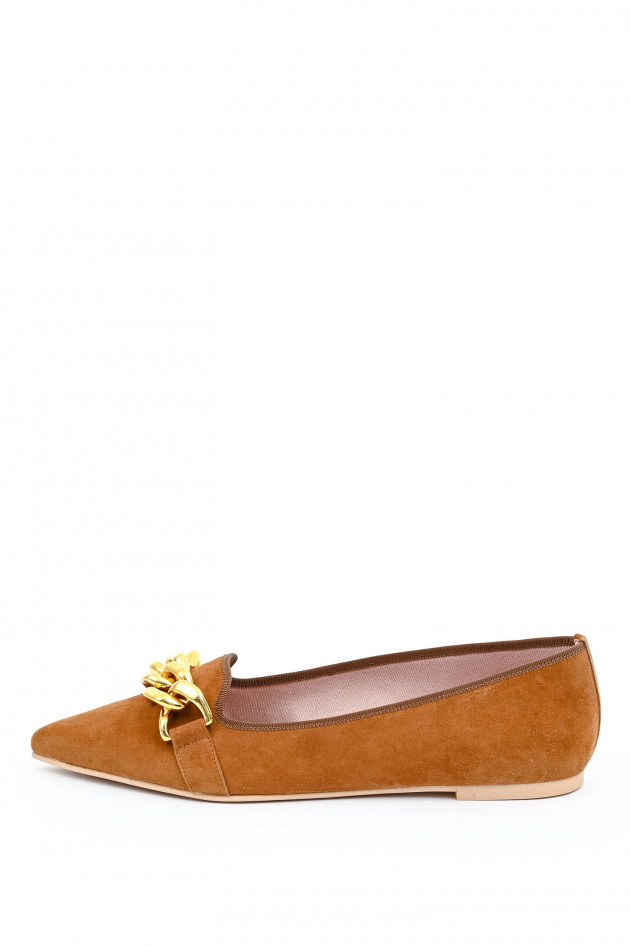 Pretty Ballerinas Loafer ANGELIS mit Zierkette in Camel