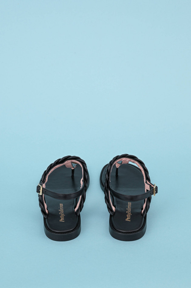 Pretty Ballerinas Sandale mit Flecht-Details in Schwarz
