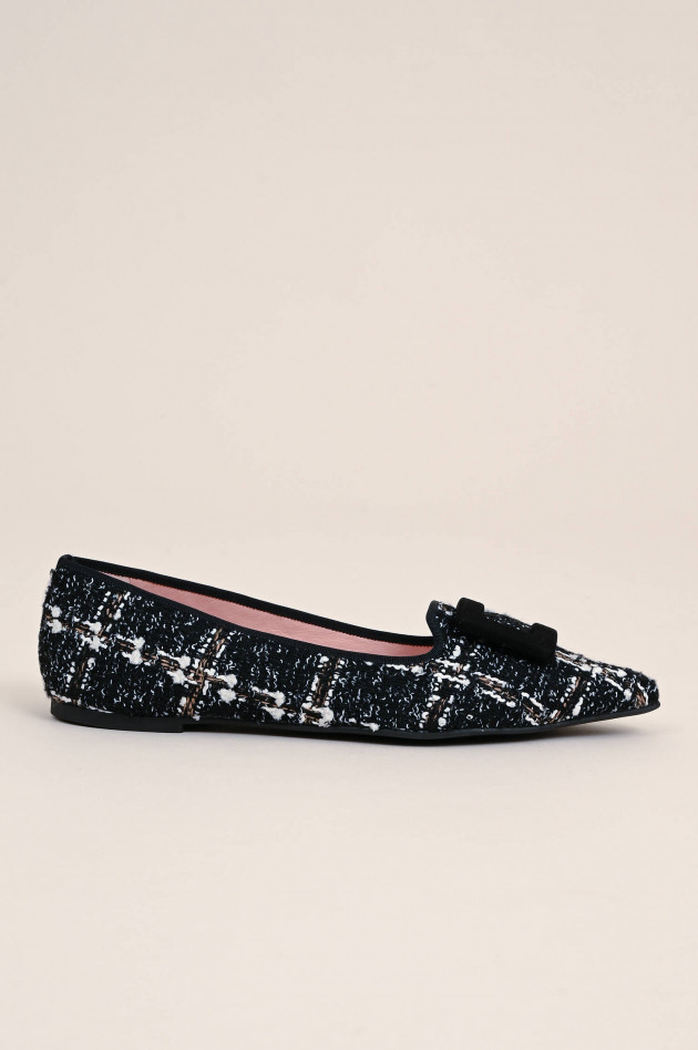 Pretty Ballerinas Tweed Ballerina in Schwarz