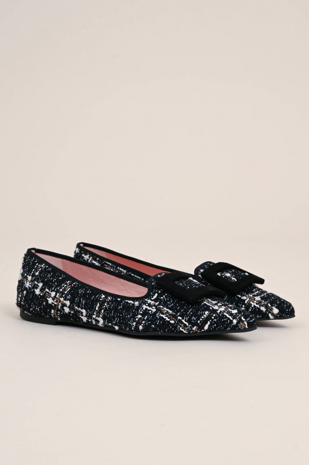 Pretty Ballerinas Tweed Ballerina in Schwarz