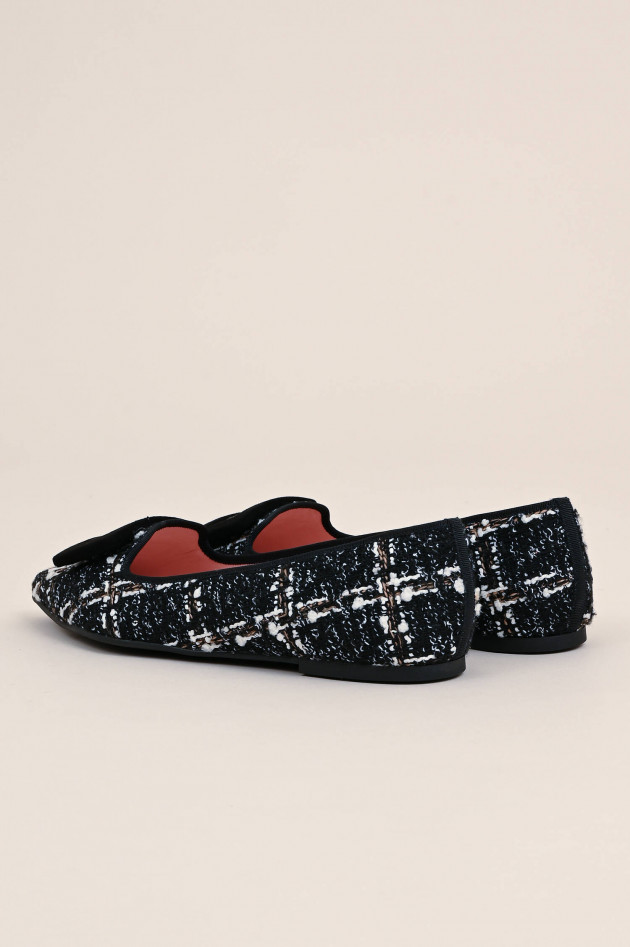 Pretty Ballerinas Tweed Ballerina in Schwarz