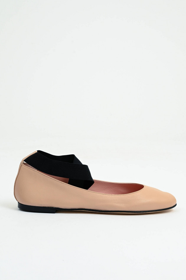 Pretty Ballerinas Ballerina COCO mit Riemchen in Nude/Schwarz