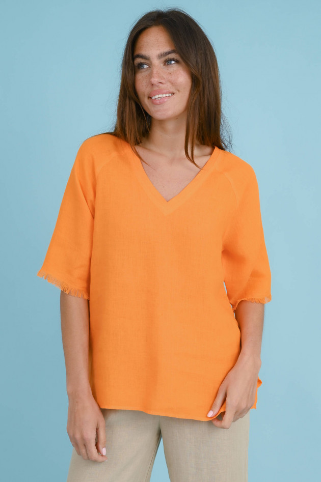 Princess goes Hollywood Leinenbluse mit Fransen in Orange