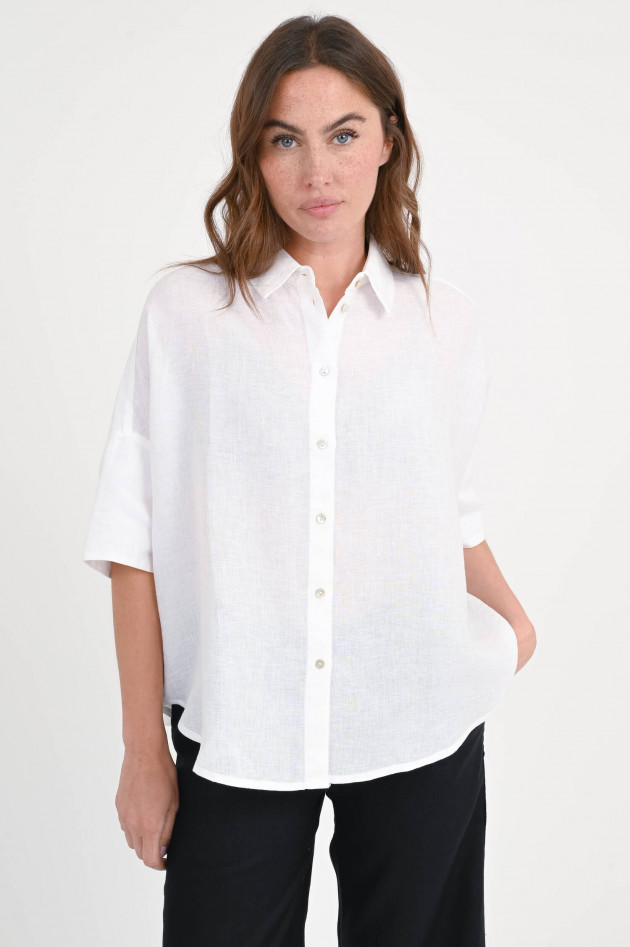Princess goes Hollywood Oversize Bluse aus Leinen in Weiß