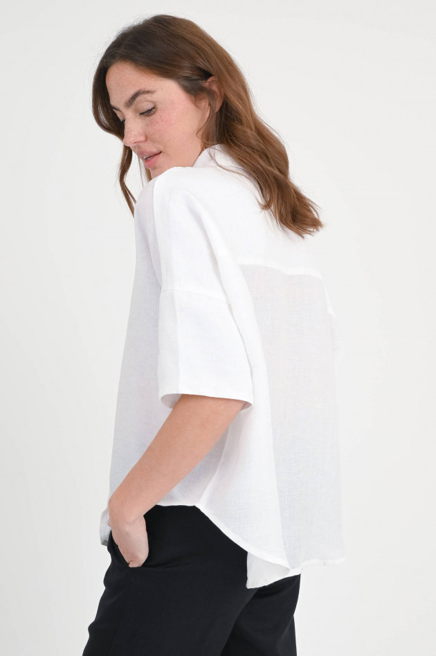 Princess goes Hollywood Oversize Bluse aus Leinen in Weiß