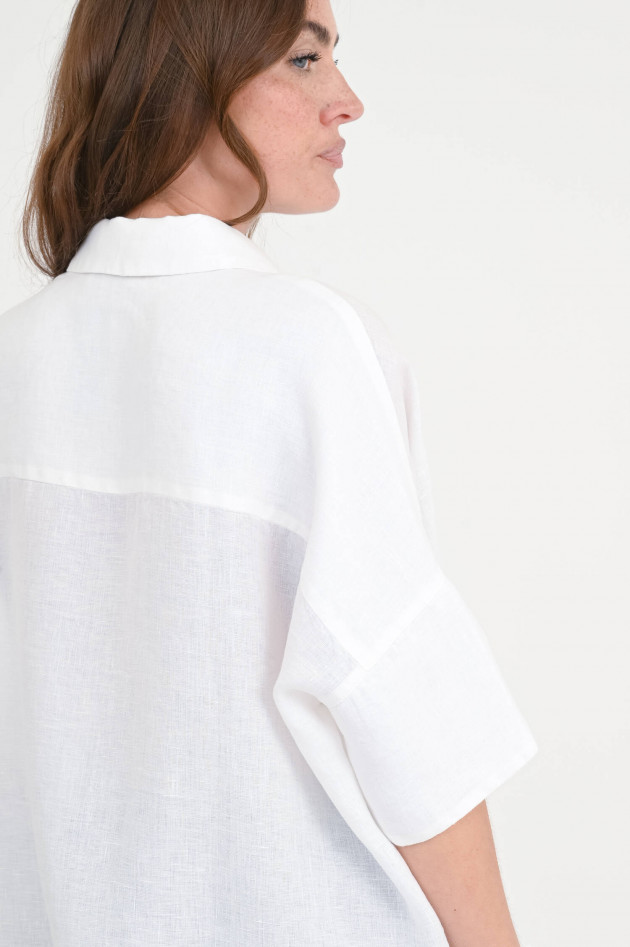 Princess goes Hollywood Oversize Bluse aus Leinen in Weiß