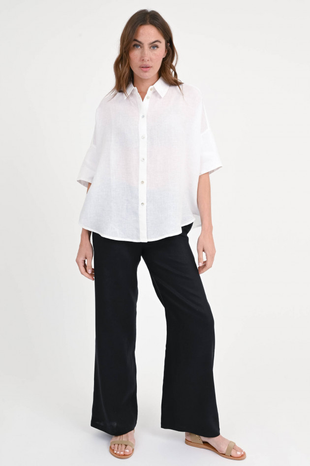 Princess goes Hollywood Oversize Bluse aus Leinen in Weiß