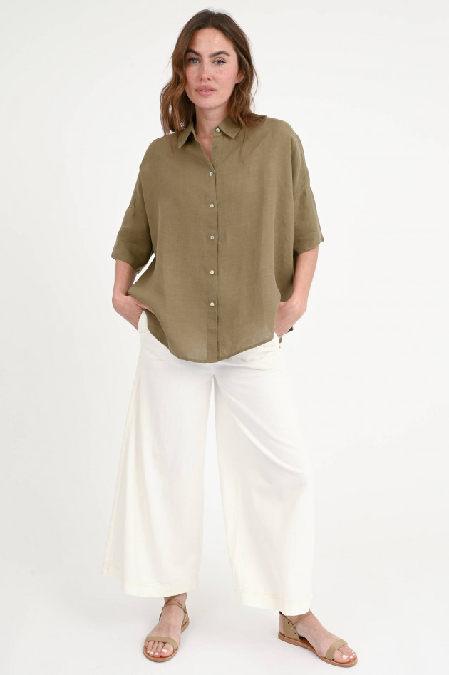 Princess goes Hollywood Loose-Bluse aus Leinen in Forest Night