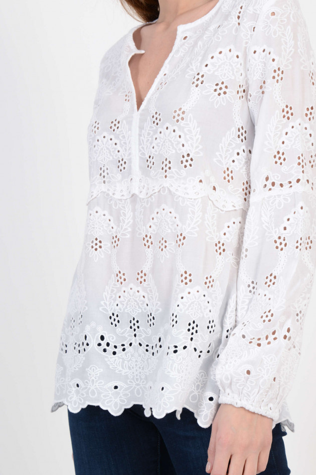Princess goes Hollywood Oversized-Bluse mit Lochspitze in Weiß