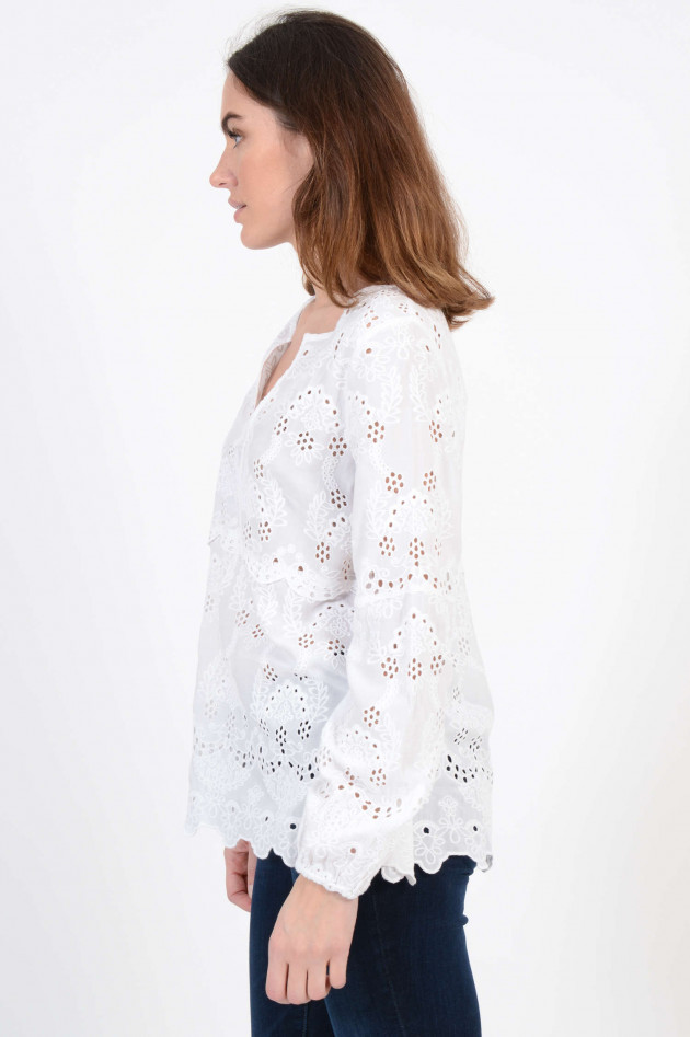 Princess goes Hollywood Oversized-Bluse mit Lochspitze in Weiß