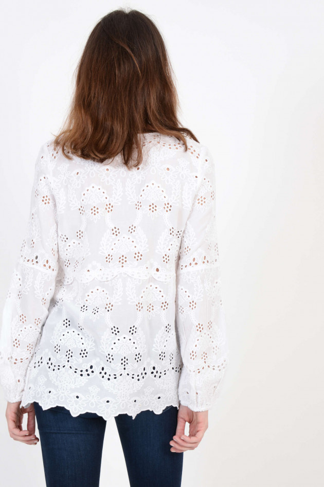 Princess goes Hollywood Oversized-Bluse mit Lochspitze in Weiß