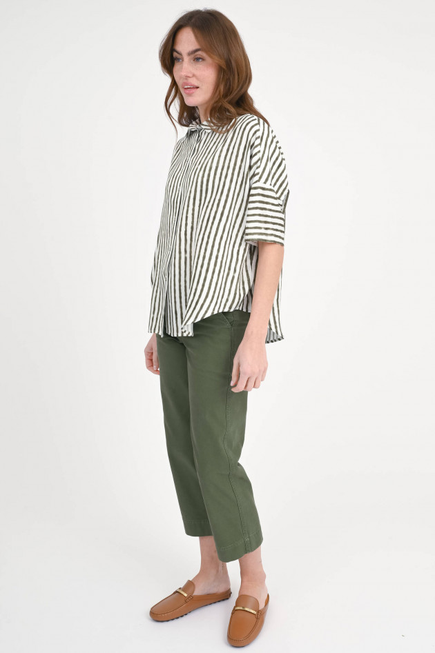 Princess goes Hollywood Oversize-Bluse in Grün/Weiß