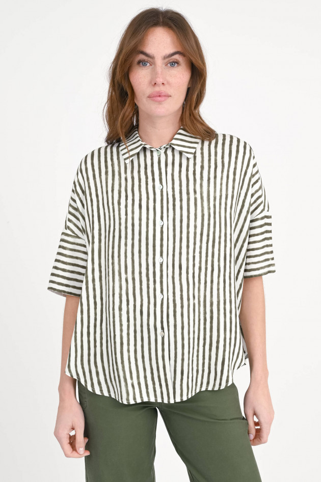 Princess goes Hollywood Oversize-Bluse in Grün/Weiß