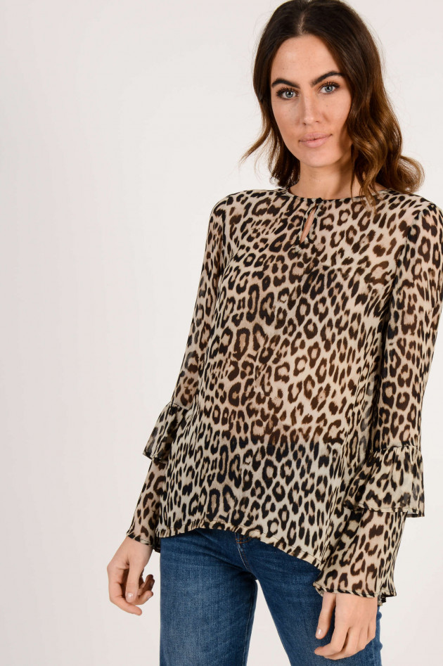 Princess goes Hollywood Bluse mit Rüschen und Leoprint 