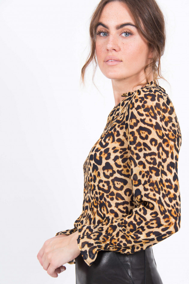 Princess goes Hollywood Bluse mit Leoprint in Schwarz/Camel