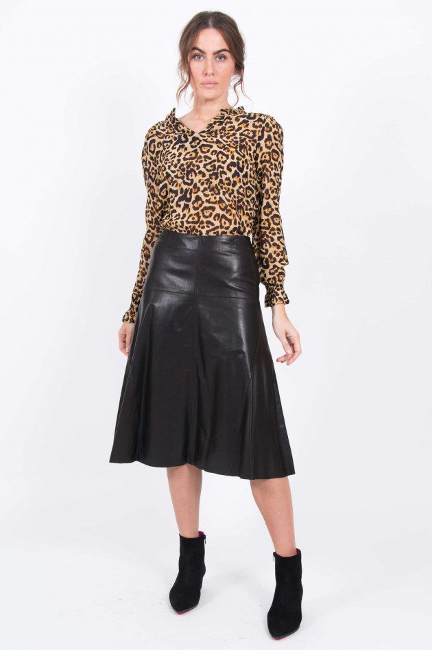 Princess goes Hollywood Bluse mit Leoprint in Schwarz/Camel