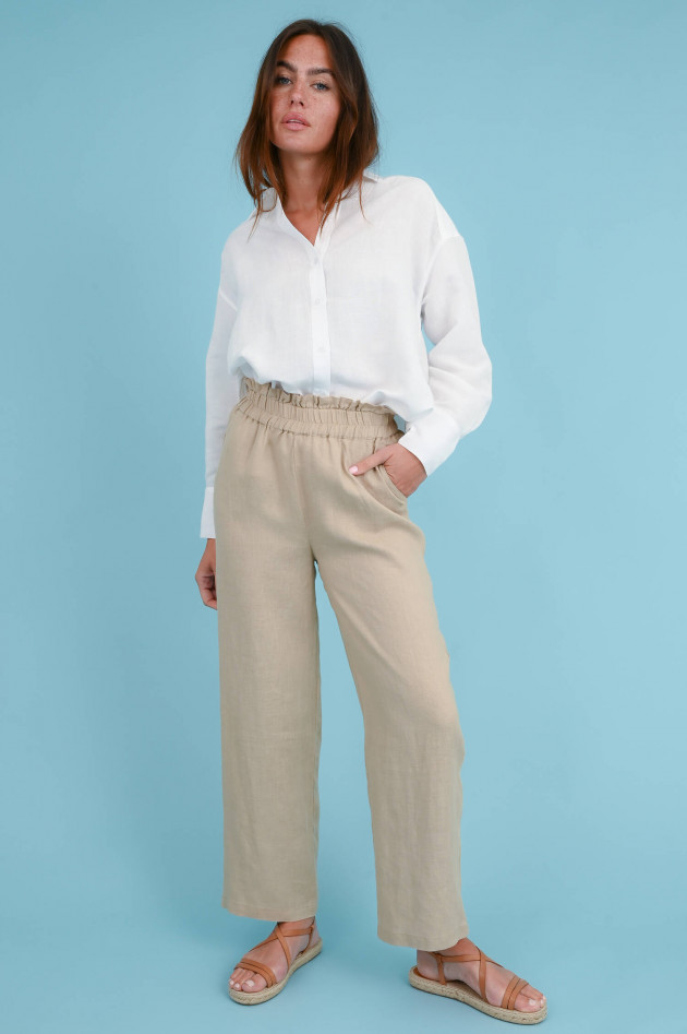 Princess goes Hollywood Leinen Paperbag Hose in Beige