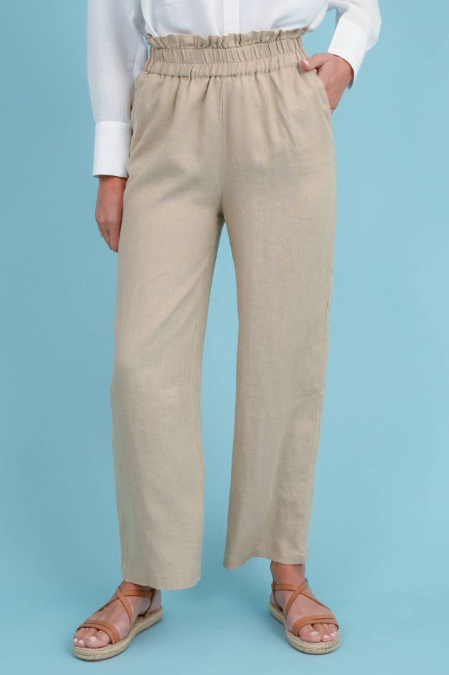 Princess goes Hollywood Leinen Paperbag Hose in Beige