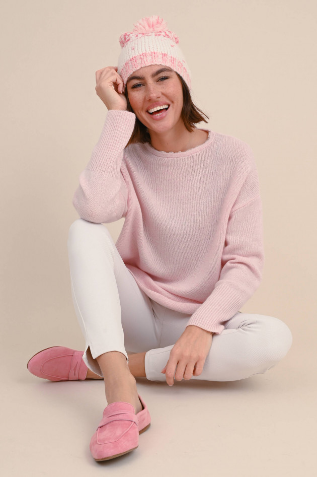 Princess goes Hollywood Beanie mit Pompom in Rosa/Weiß