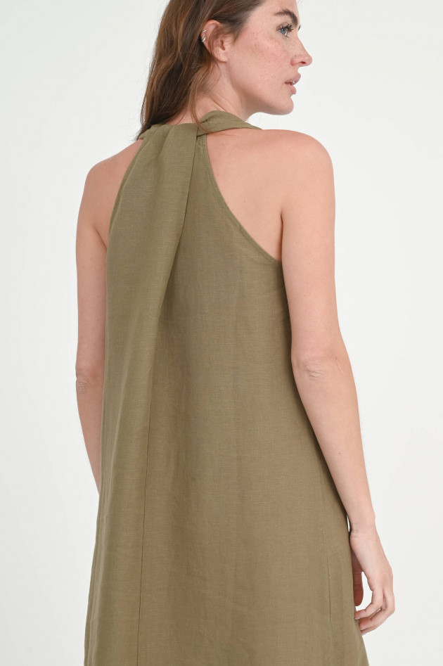 Princess goes Hollywood Leinen-Kleid mit dekorativen Rücken in Khaki